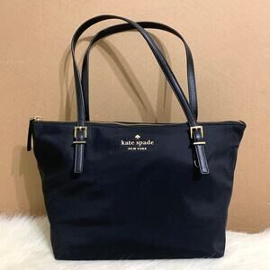 KATE SPADE Black Microfiber Nylon Small WATSON LANE MAYA Zip Top Tote NWT